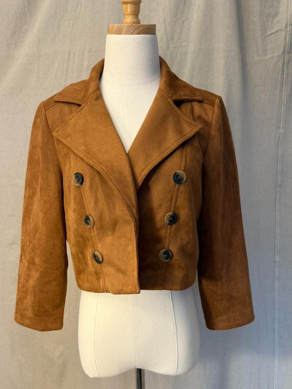 Faux Suede Cropped Jacket